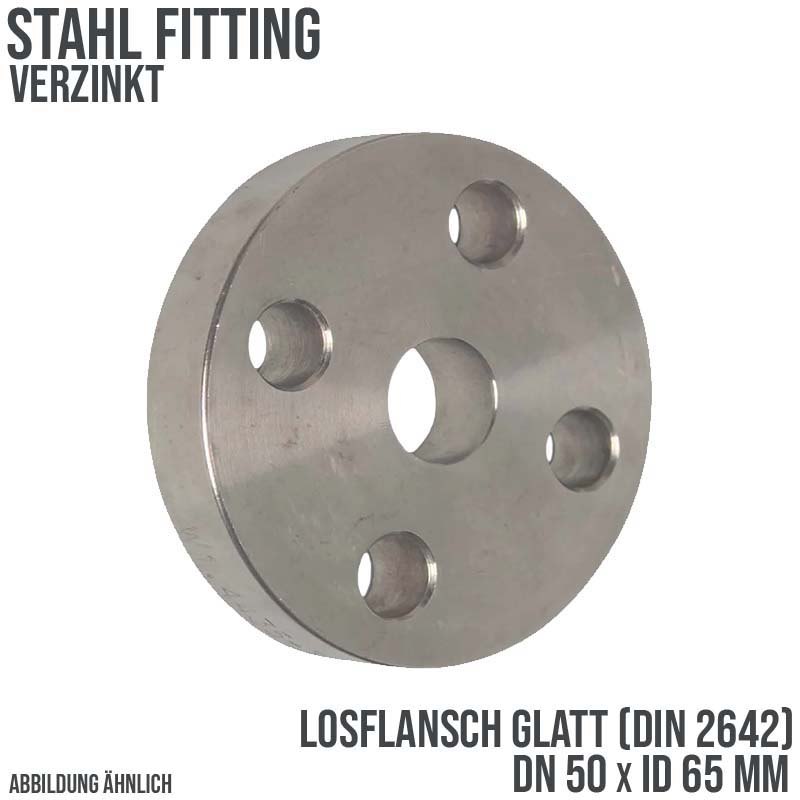 DN 50 Los Flansch glatt Stumpfschweißung Stahl verzinkt DIN 2642 - PN 10 bar