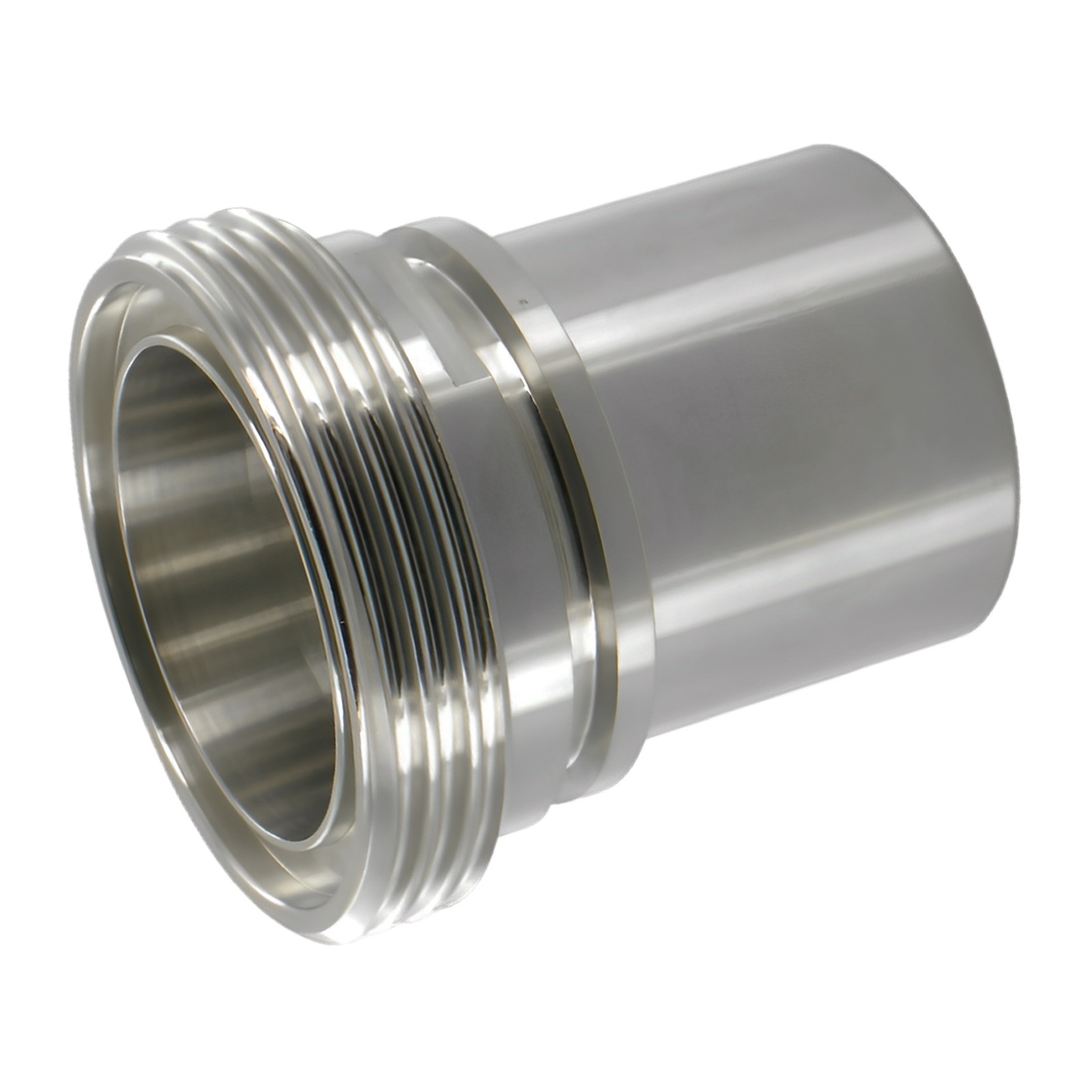 DN 40 Milchrohr Verschraubung DIN 11851 Vaterteil Stutzen VT Außengewinde RD Sicherungsbund - Stutzen glatt 38 mm - PN 25 bar