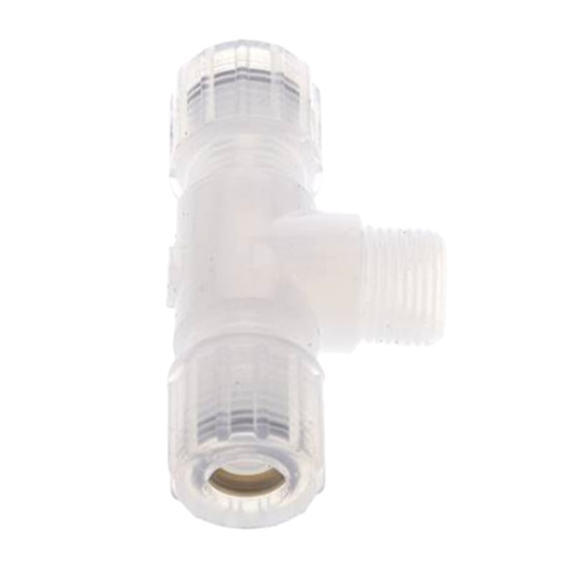 6 x 4 mm x 1/8" T-Stück 90° Kupplung Aussengewinde PFA Verschraubung PA PP Schlauch FDA - PN 10 bar