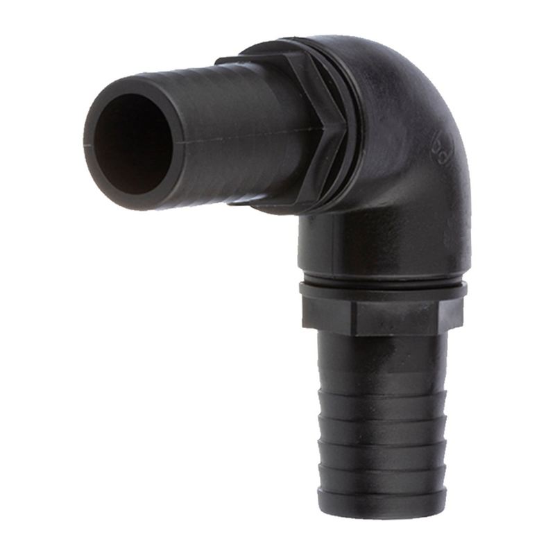 19 mm Winkel 90° PP Schlauch Verbinder 2-fach Stutzen Tülle Pool Teich Garten schwarz - PN 6 bar