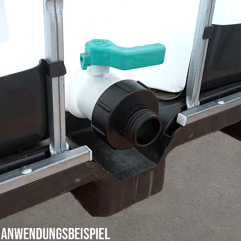 S100 x 8 auf S60 x 6 (AG) IBC Reduktion Adapter Container Fass Tank Zubehör PN 10 bar