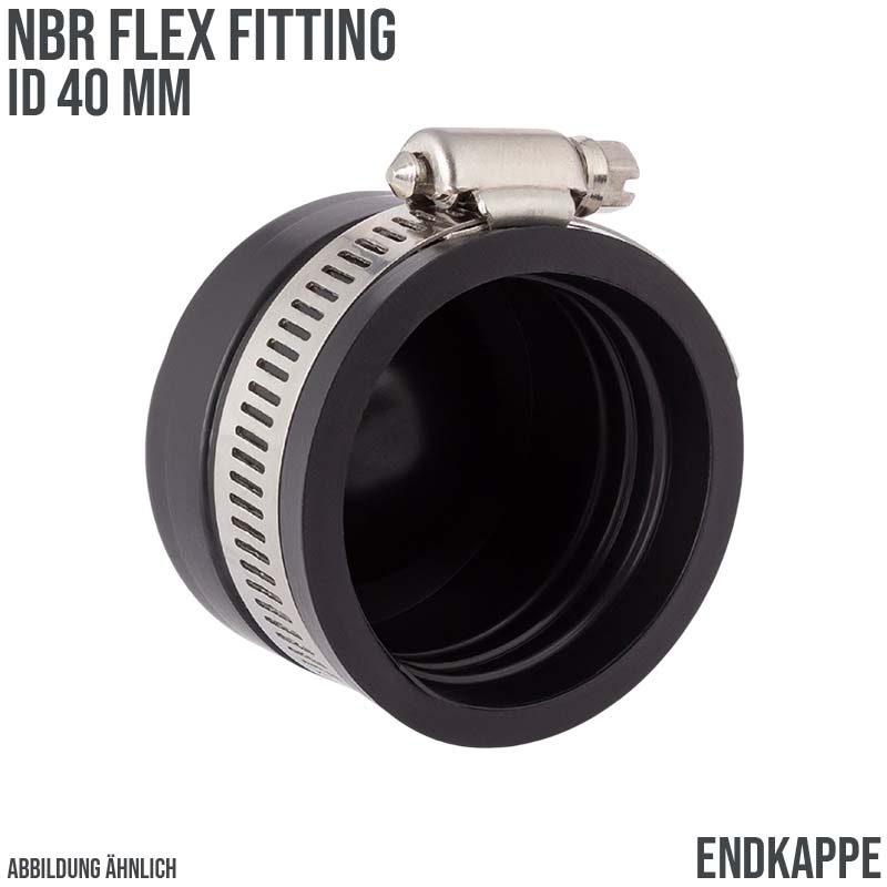 40 mm NBR Flex Fitting Endkappe Verbinder Reparatur (Klemmbereich 34 - 42 mm)
