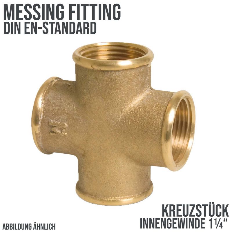 1 1/4" Kreuzstück Nr. 180 Innengewinde IG Messing Fittings PN 30 bar