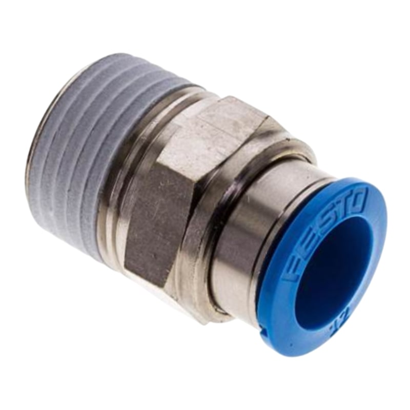 4 mm x 1/8" Pneumatik Schnell Steck Verbinder Außengewinde AG blau/schwarz QS-1/8-4 (153001) - PN 14 bar