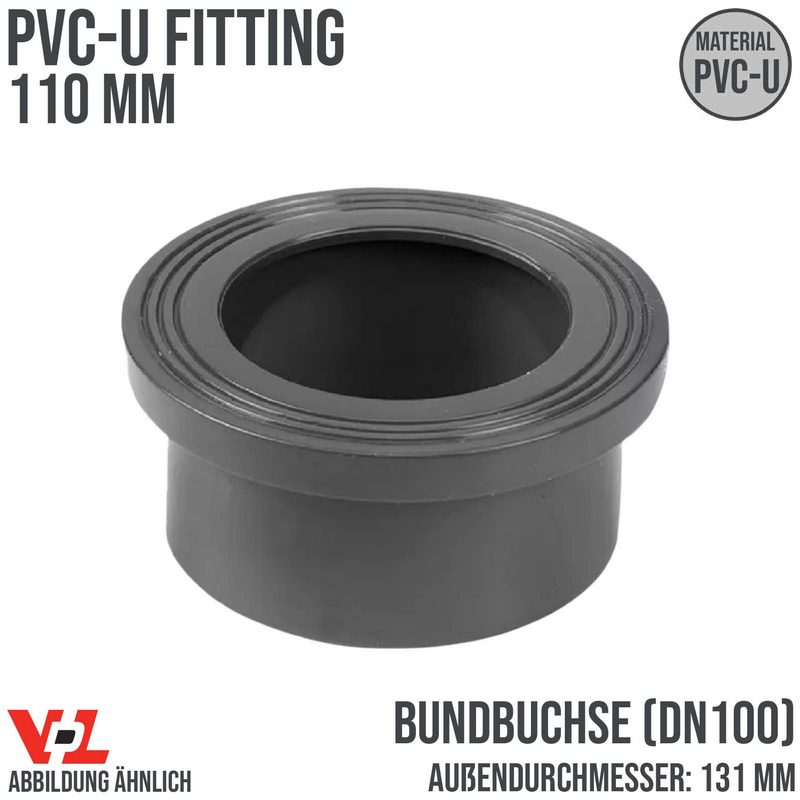 110 mm VDL PVC Klebe Fitting Bund Buchse DN 100 - Außendurchmesser 131 mm