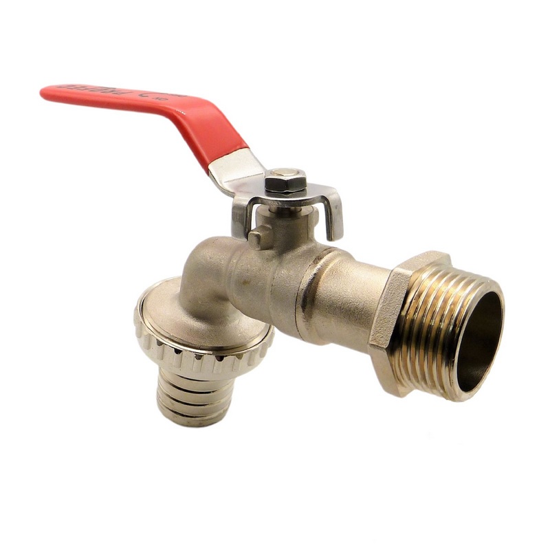 1" Messing Auslauf Kugel Wasser Hahn Ventil Aussengewinde Tülle 25 mm - PN 10 bar