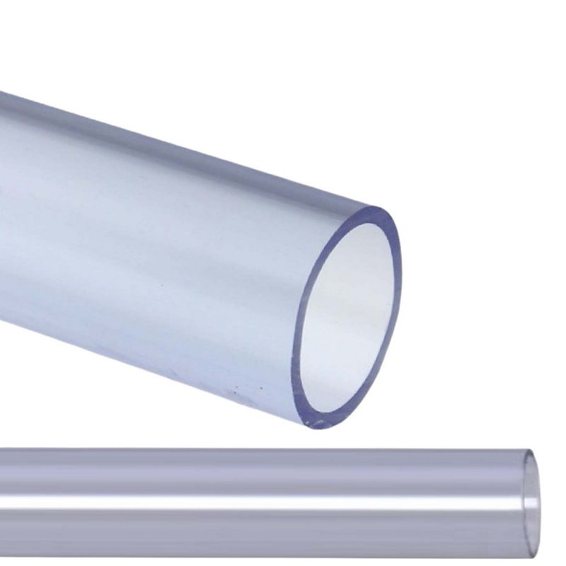 50 x 2,4 mm PVC Klebe Fitting Druck Kunststoff Rohr transparent durchsichtig - 1 m Länge - PN 10 bar