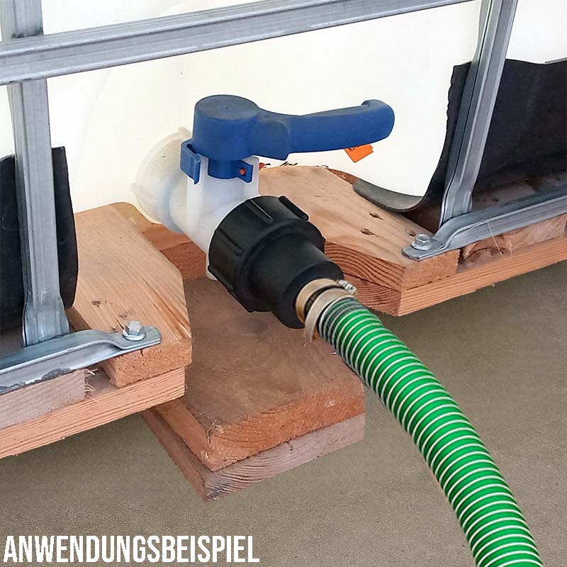 S60 x 6 IBC Adapter Tülle Stutzen drehbar 3/4" (19 mm) Container Fass Tank Zubehör PN 10 bar