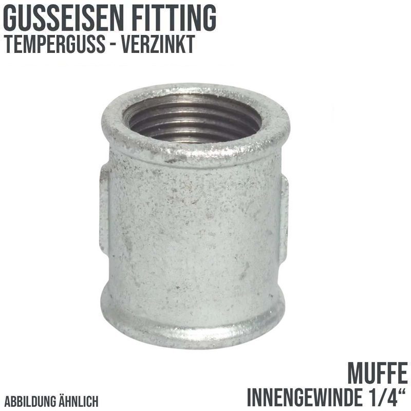 1/4" Gusseisen Temperguss Fitting Muffe Nr. 270 Innengewinde IG DVGW PN 25 bar