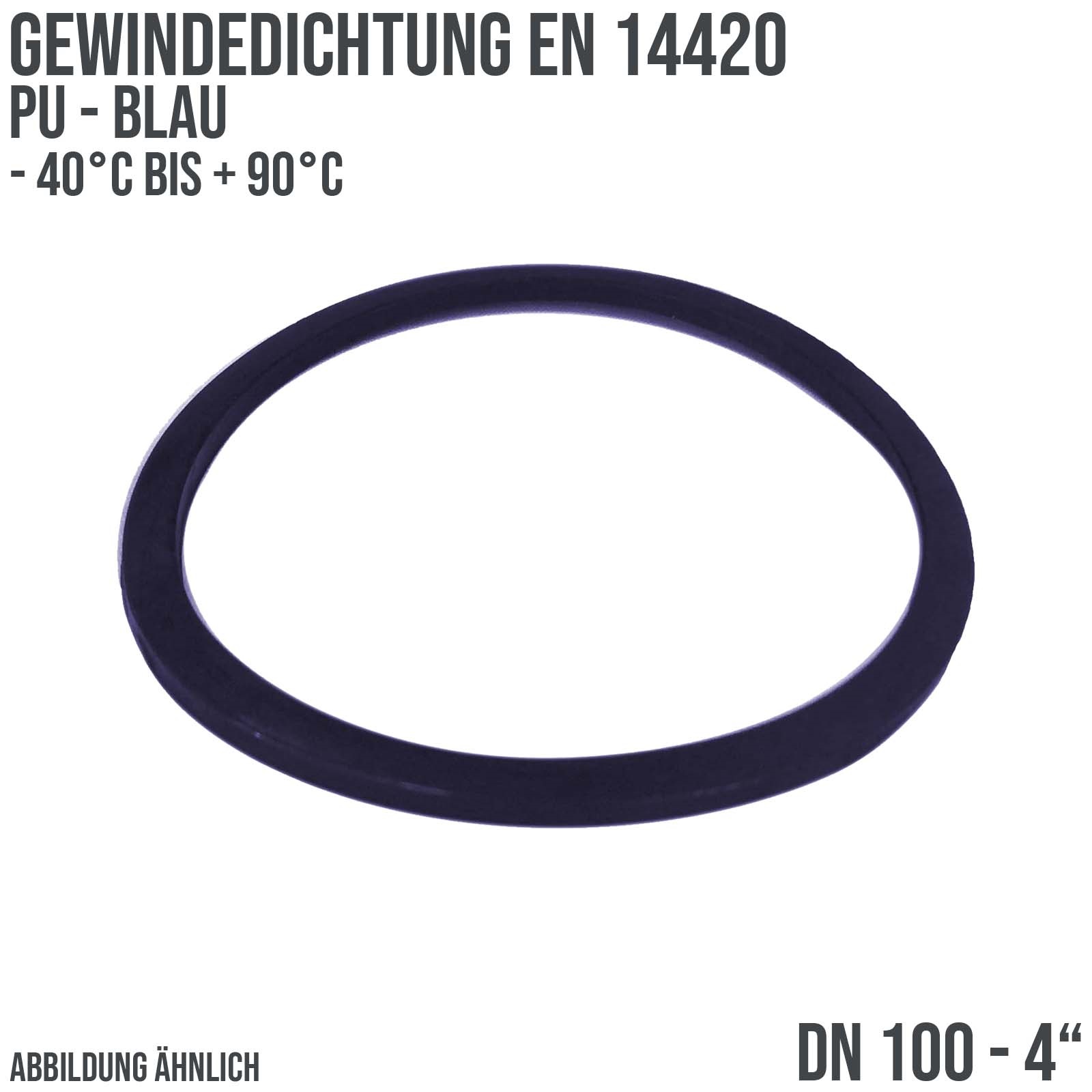 4" Zoll Gewindedichtung EN 14420 PU blau DN 100