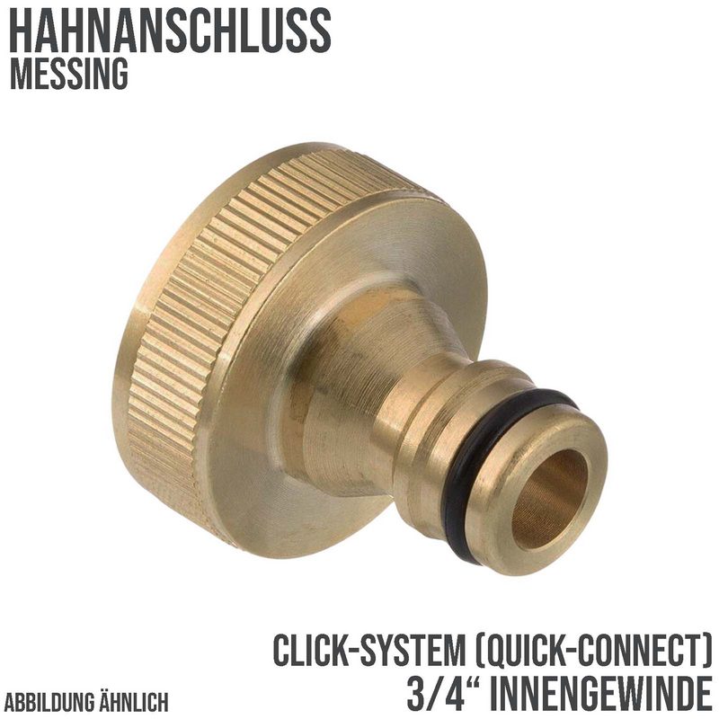 3/4" Hahnanschluss Click-System Quick Connect Innengewinde Messing (Gardena kompatibel)