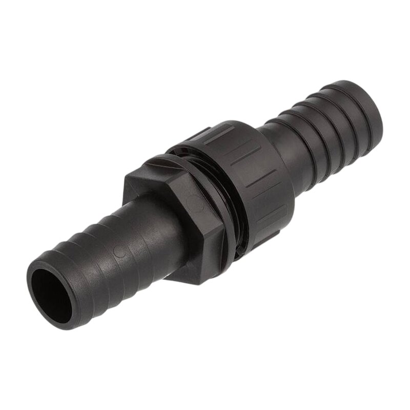 25 mm Schlauch Verschraubung 2-fach Stutzen Tülle Pool Teich Garten PP schwarz - PN 6 bar