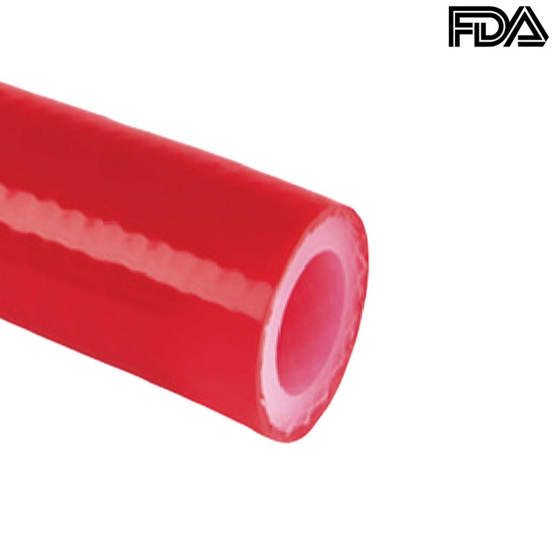 25 x 35 mm Silikon Silicon Schlauch Gewebe rot lebensmittelecht FDA PN 7 bar