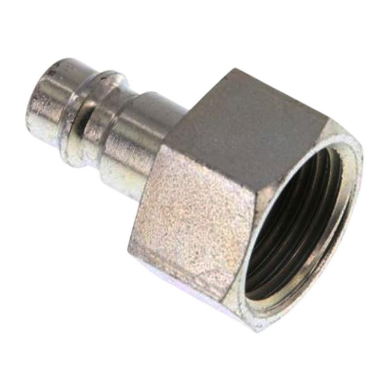 1/2" Druckluft Stecker Nippel Einsteck Anschluss Stahl verzinkt NW 7,2 mit Innengewinde IG - PN 35 bar