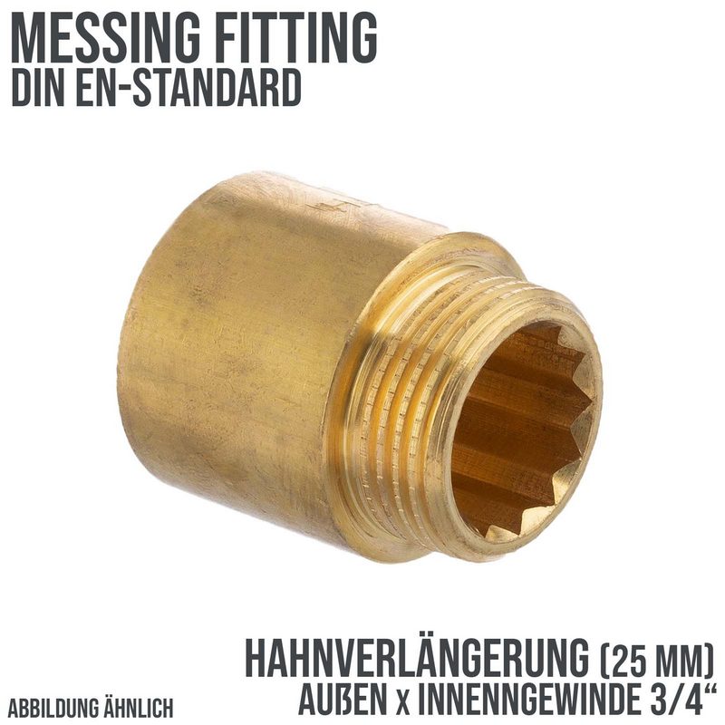 3/4" Hahnverlängerung Nr. 230 - 25 mm Außen x Innengewinde AG x IG Messing Fittings PN 40 bar