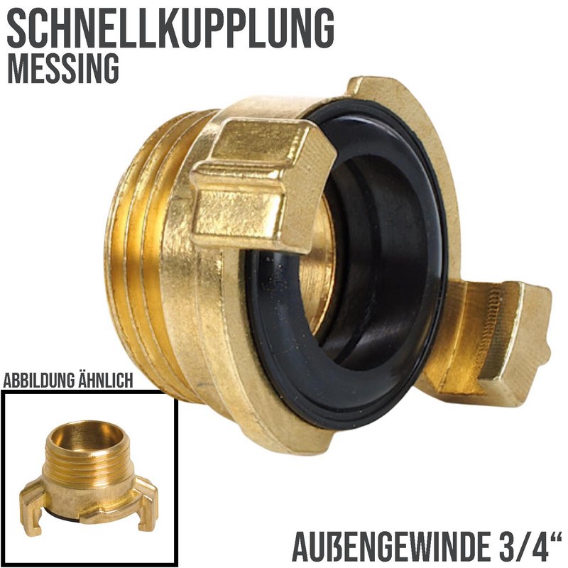 3/4" Schnellkupplung Gewindestück Außengewinde AG Messing (GEKA kompatibel) - PN 12 bar