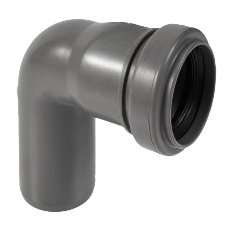 110 mm PP Bogen 87° Abzweig Abfluß Abwasser HT KG Rohr Steckmuffe x Stutzen grau