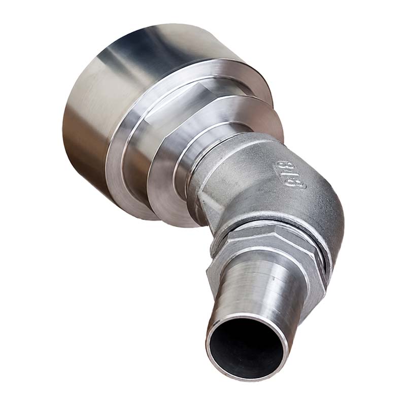 38 mm 1 1/2 " S60 x 6 IBC Container (AISI 316) 45° Winkel Anschluss Set Schlauch Tülle Stutzen - PN 16 bar