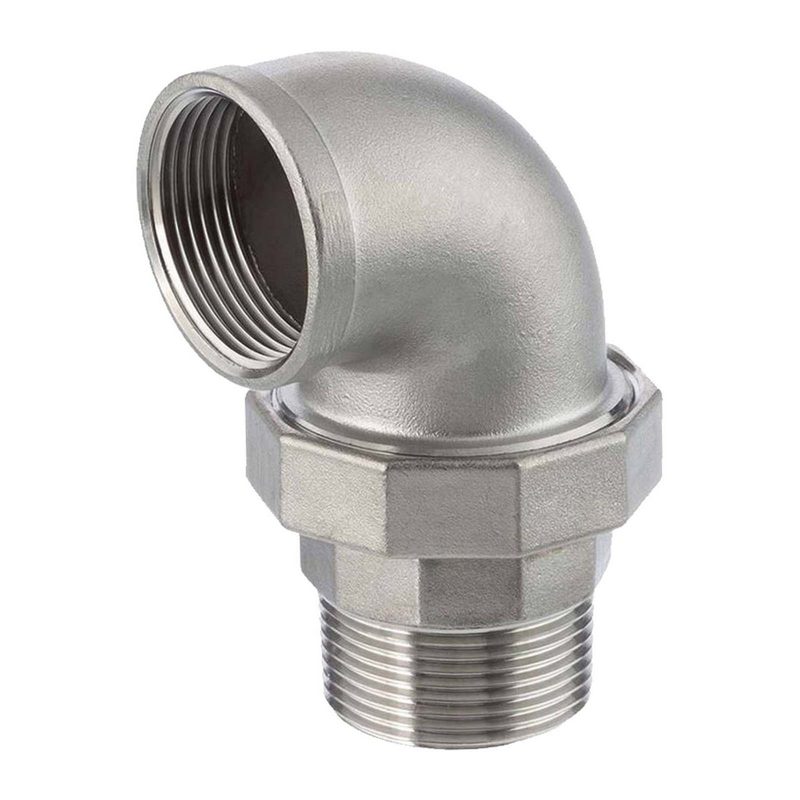 2" Edelstahl Fitting V4A AISI 316 Winkelverschraubung 90° Innen x Außengewinde IG x AG konisch dichtend - PN 16 bar