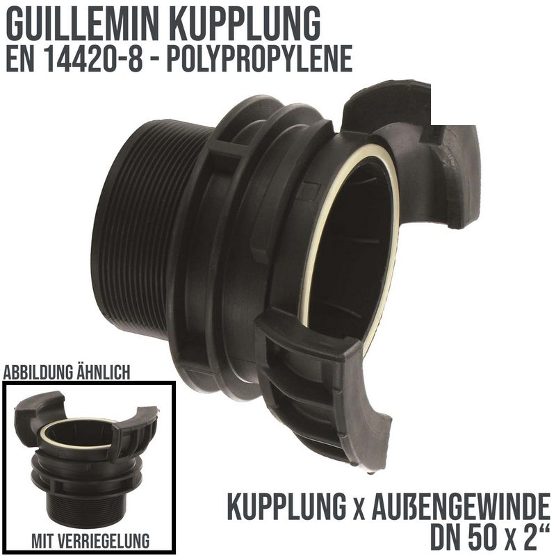 DN 50 Guillemin Kupplung Verriegelung BSPP Außengewinde AG 2" Polypropylene (PP) - PN 16 bar