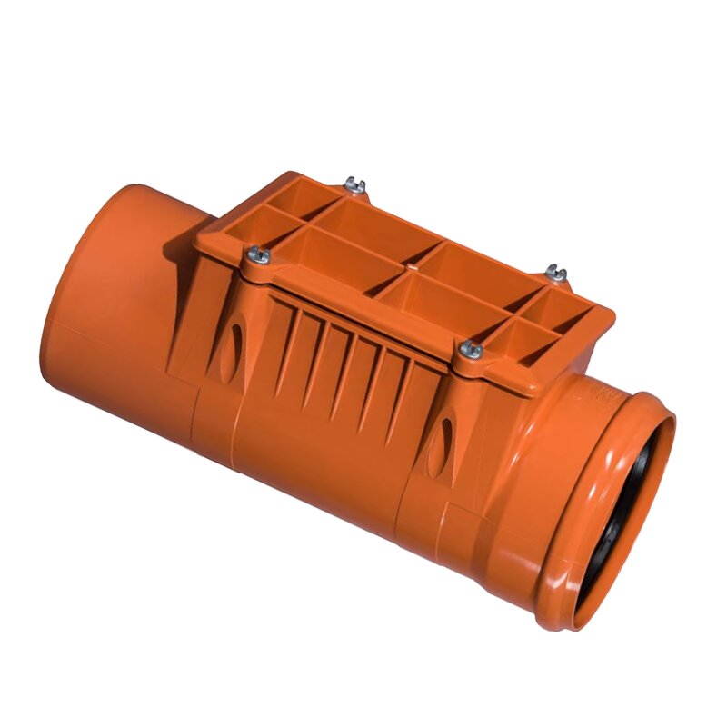 160 mm PVC Reinigungsstück Abfluß Abwasser HT KG Rohr SN4 Steckmuffe x Stutzen rostbraun