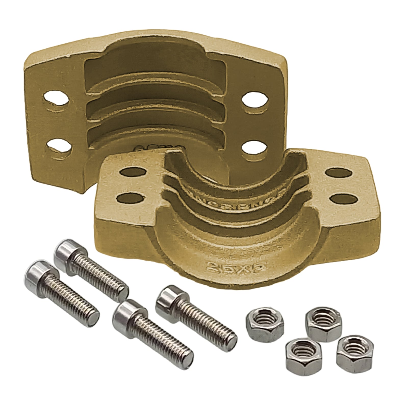 DN 100 Klemmschale Messing Spannbereich 114 - 119 mm für Schlauch ID x AD 100 x 116 mm - PN 25 bar