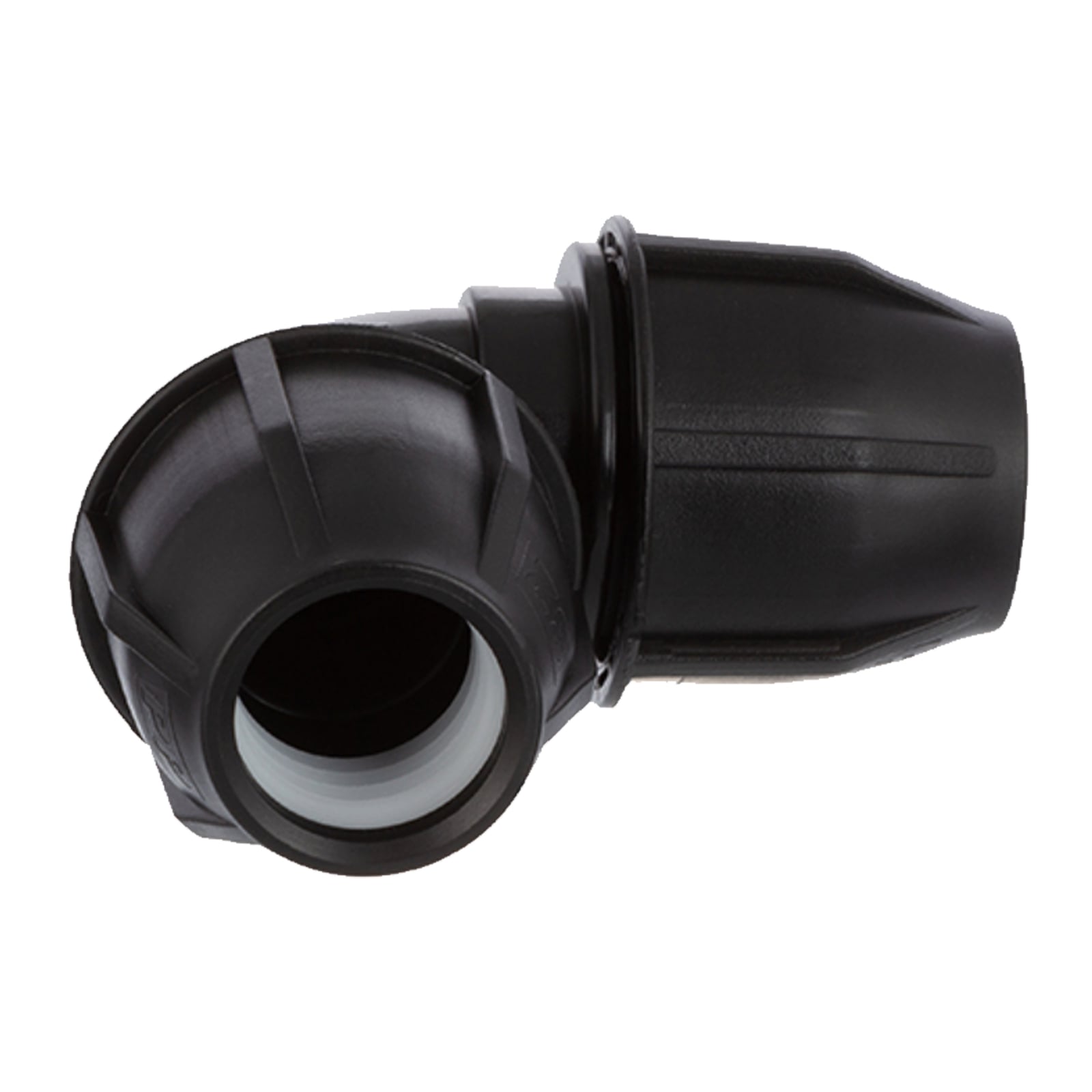 63 mm PE PP Fitting Klemm Verbinder Verschraubung Muffe Rohr Winkel 90° schwarz - PN 16 bar