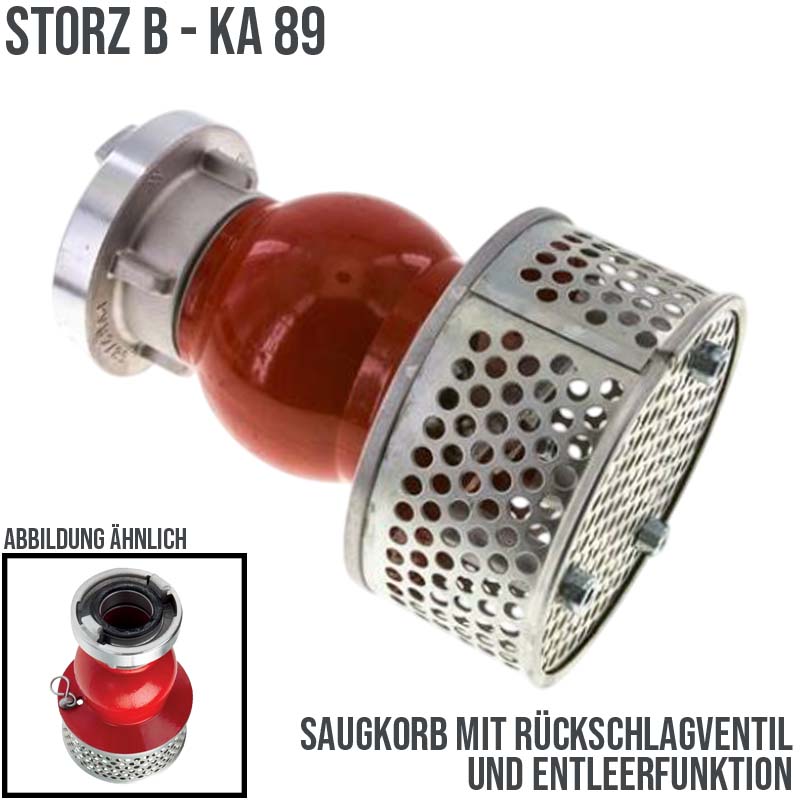 STORZ B DN 75 KA 89 Saugkorb Rückschlag Ansaug Ventil Entleereinrichtung PN 16 ba