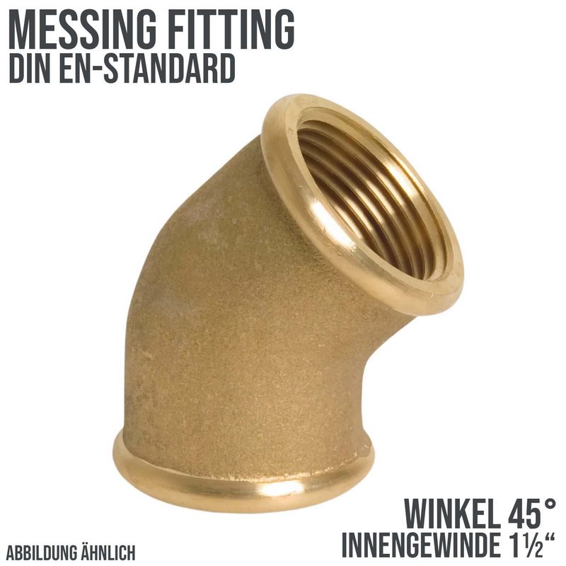 1 1/2" Winkel 45° Nr. 120 Innen x Innengewinde IG Messing Fittings PN 40 bar