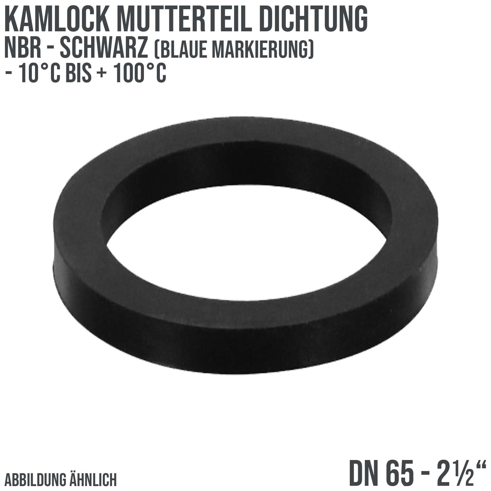 2 1/2" Zoll Kamlock Dichtung Mutterteil Kupplung schwarz/blau DN 65