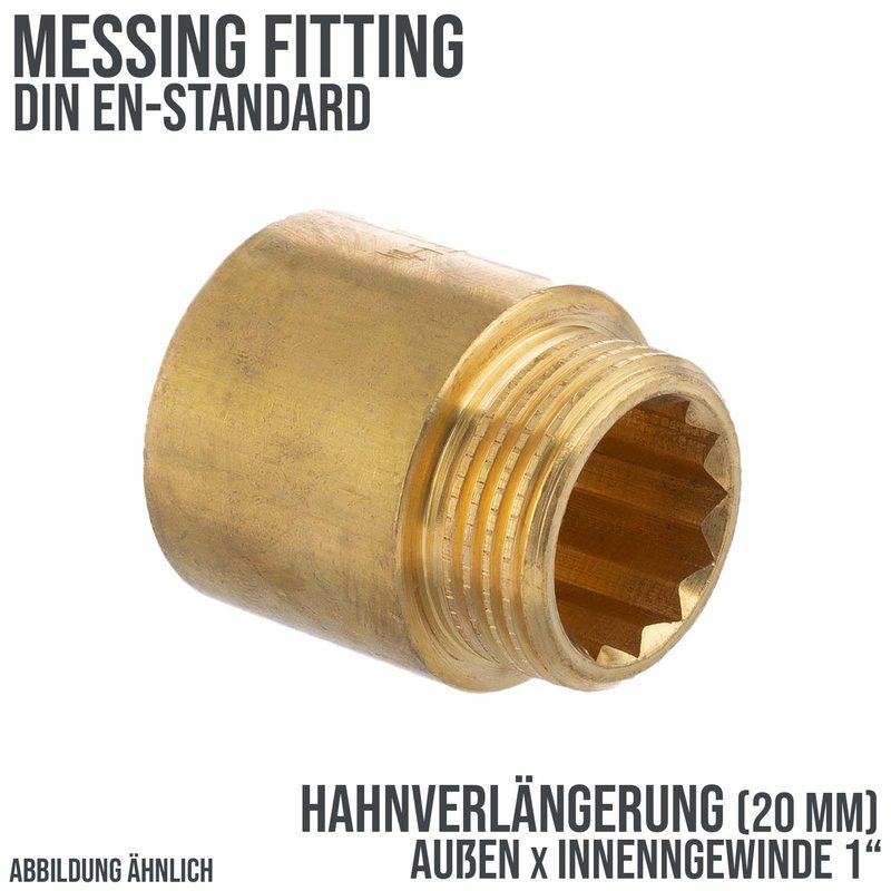 1" Hahnverlängerung Nr. 230 - 20 mm Außen x Innengewinde AG x IG Messing Fittings PN 40 bar