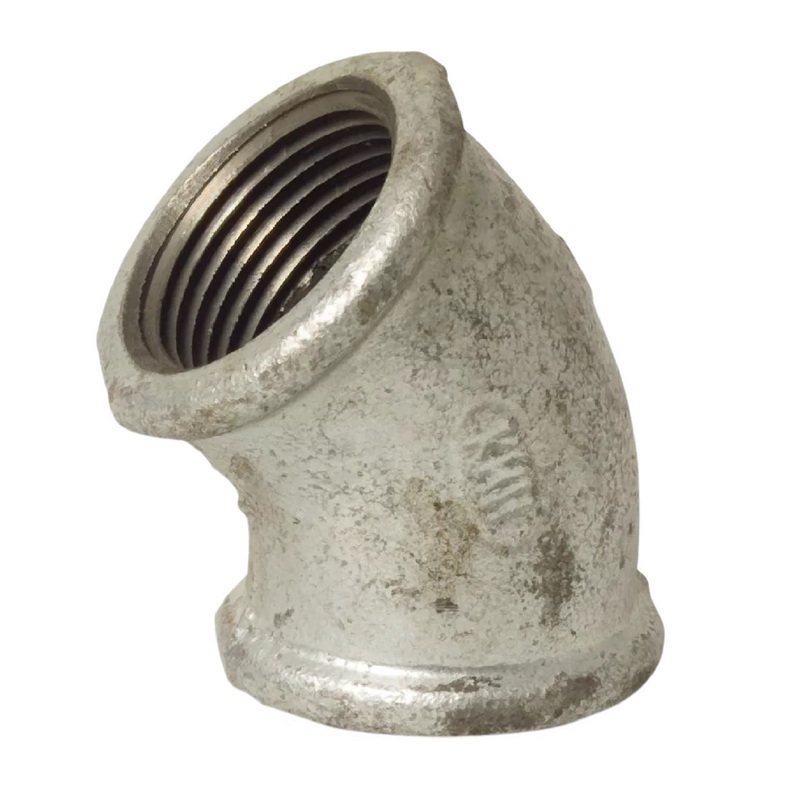 1 1/2" Gusseisen Temperguss Fitting Nr. 120 Winkel 45° Innengewinde IG DVGW PN 25 bar