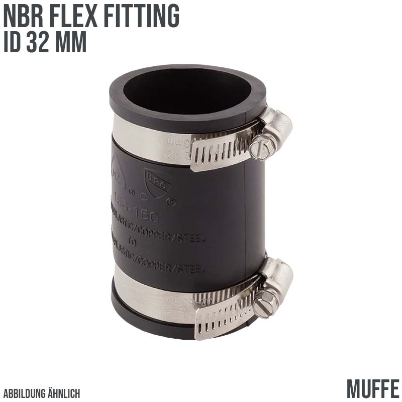32 mm NBR Flex Fitting Muffe Verbinder Reparatur (Klemmbereich 30 - 34 mm)