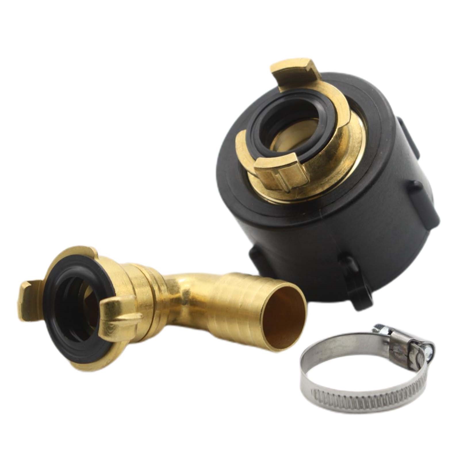 S60 x 6 IBC Adapter auf Schnellanschluss + 90° Kupplung drehbar 1" 25mm Container Tank Zubehör (GEKA kompatibel) 