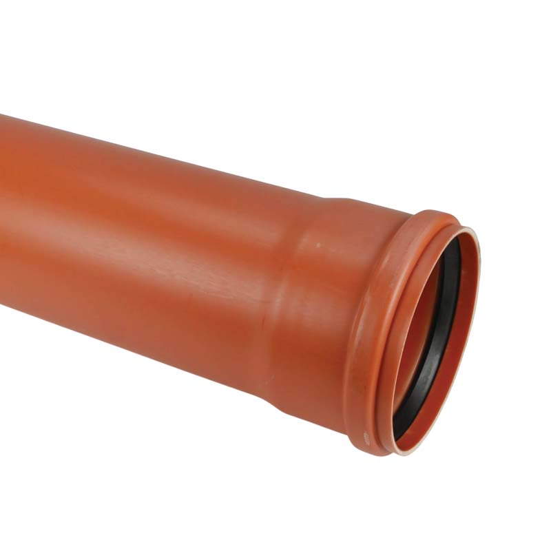 250 x 6,2 mm PVC Abfluß Abwasser HT KG Rohr SN4 rostbraun - 5,0 m Fixlänge