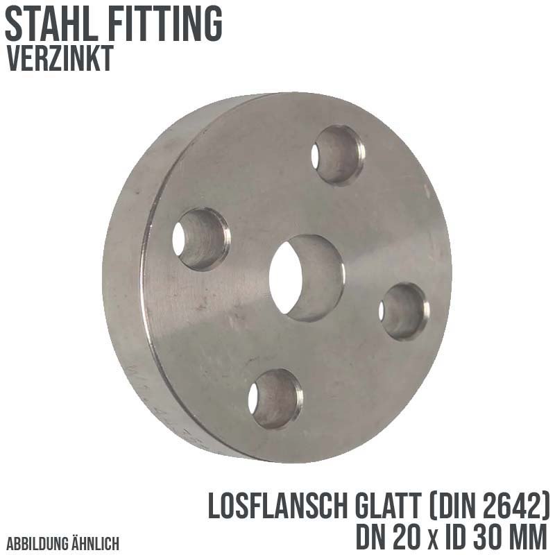 DN 20 Los Flansch glatt Stumpfschweißung Stahl verzinkt DIN 2642 - PN 10 bar