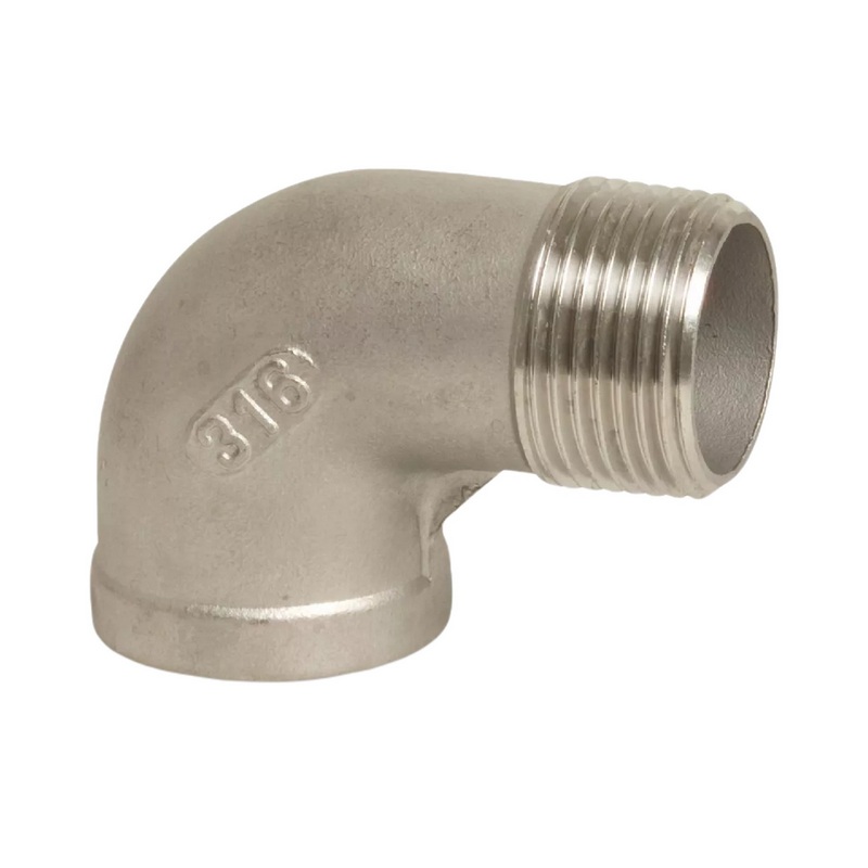 3/8" Edelstahl Fitting V4A AISI 316 Nr. 92 - Winkel 90° Innen x Außengewinde IG x AG  - PN 16 bar
