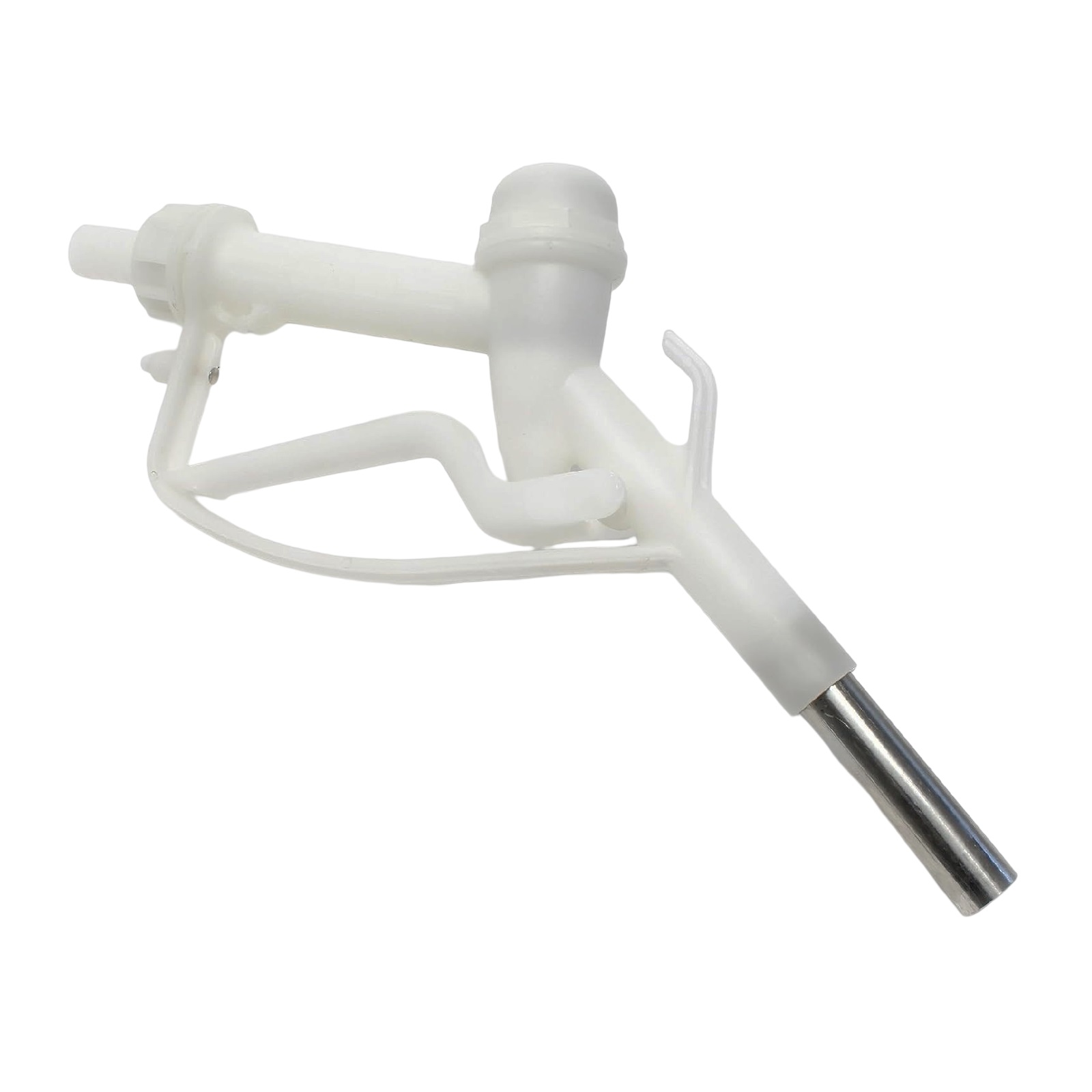 Zapfpistole (PP) weiss Anschluss 3/4" auf Auslass 1" SS304 (für leicht ätzende Flüssigkeiten)