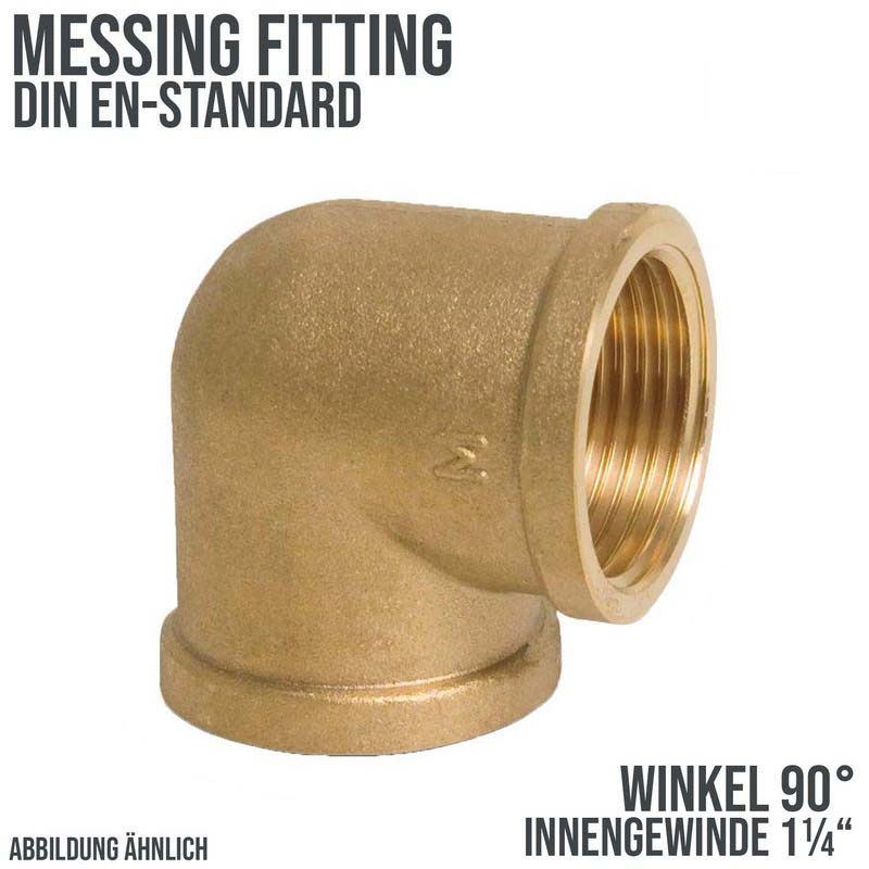 1 1/4" Winkel 90° Nr. 90 Innen x Innengewinde IG Messing Fittings PN 30 bar
