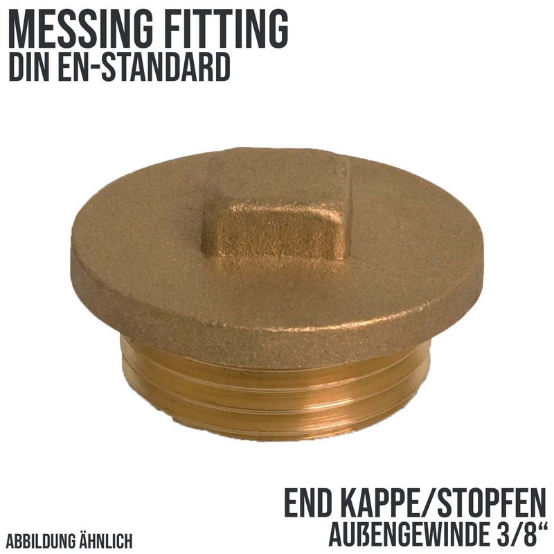 3/8" Stopfen Nr. 290 Außengewinde AG Messing Fittings PN 30 bar