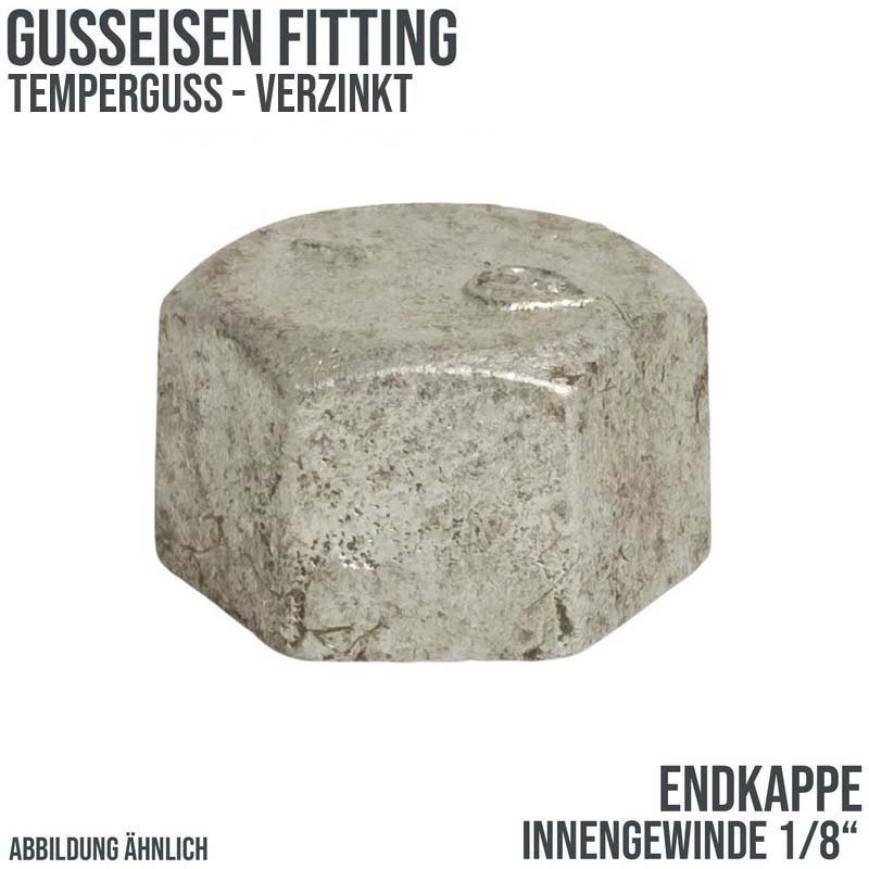 1/8" Gusseisen Temperguss Fitting Nr. 300 Endkappe Innengewinde IG DVGW PN 25 bar
