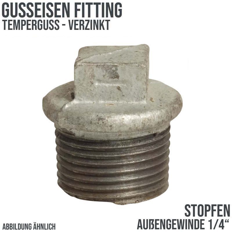 1/4" Gusseisen Temperguss Fitting Stopfen Nr. 290 Außengewinde AG PN 25 bar