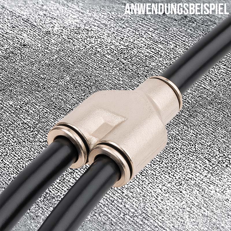 12 mm Pneumatik Schnell Steck Verbinder IQS Y-Stück MSV Messing PA PU Schlauch - PN 16 bar