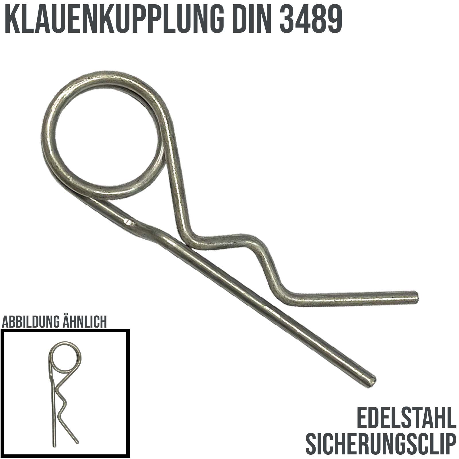 Klauen Kupplung Sicherungclip Edelstahl AISI 304