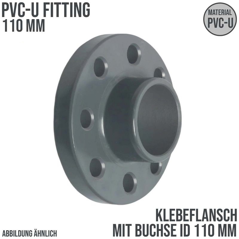 110 mm PVC Klebe Fitting Flansch mit Muffe Muffe DN 100 x 110 mm- PN 10 bar