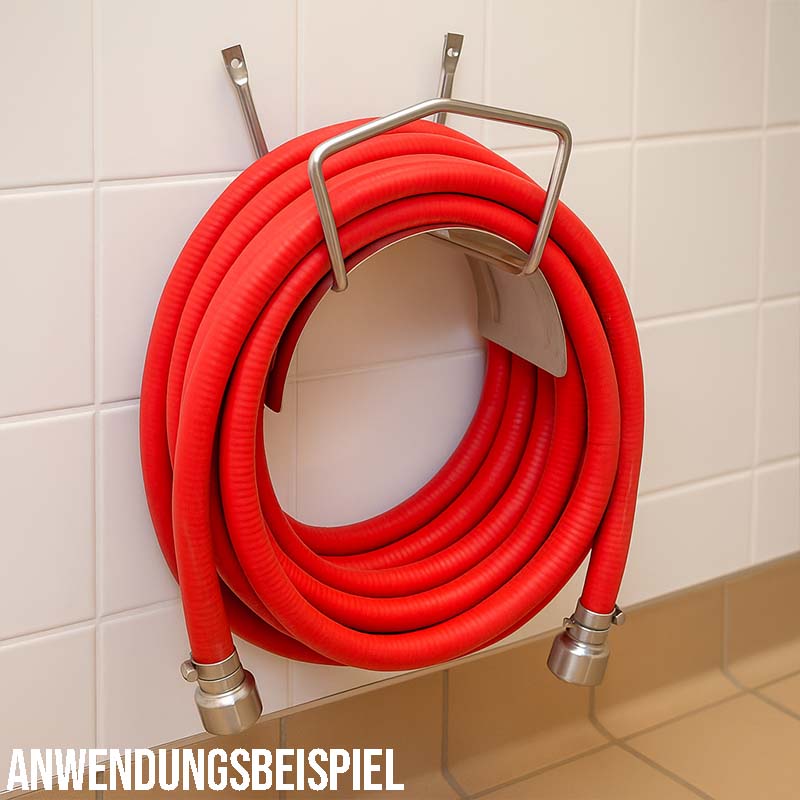 220 x 130 x 170 mm Schlauch Wandhalter Edelstahl Lebensmittel silber