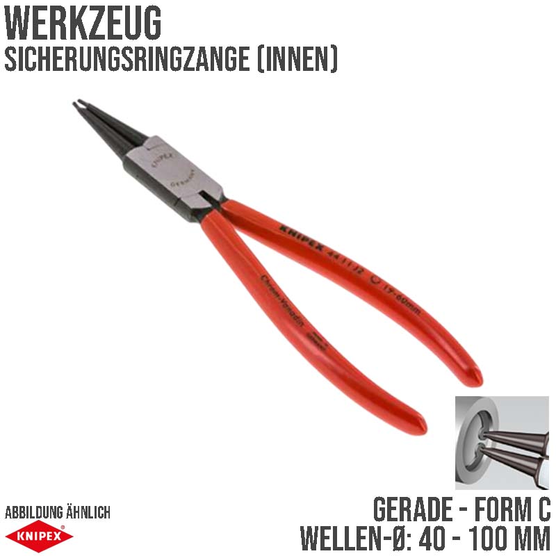 225 mm Sicherungsring Zange innen gerade Form C -J3 Knipex