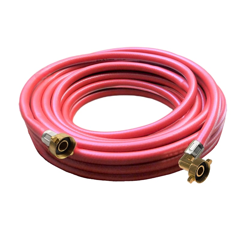 2,5 m Heizungs Füll Wasser Heizkörper Radiator Sanitär Schlauch rot - 3/4" Gerade/Winkel Anschluss - PN 8 bar