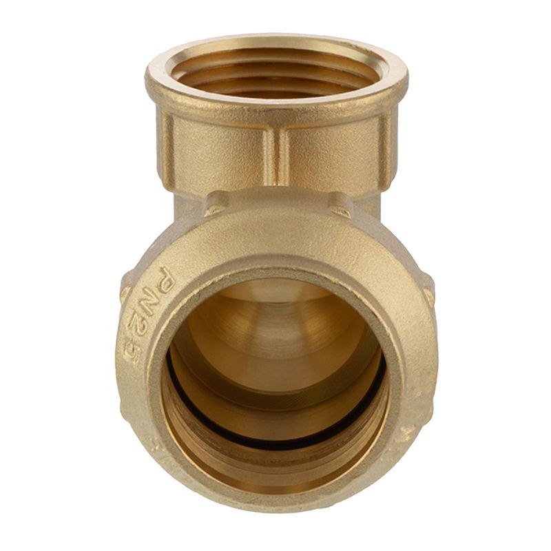 63 mm x 2" PE Fitting Klemm Verbinder Messing Verschraubung Muffe Winkel 90° x IG DVGW - PN 16 bar