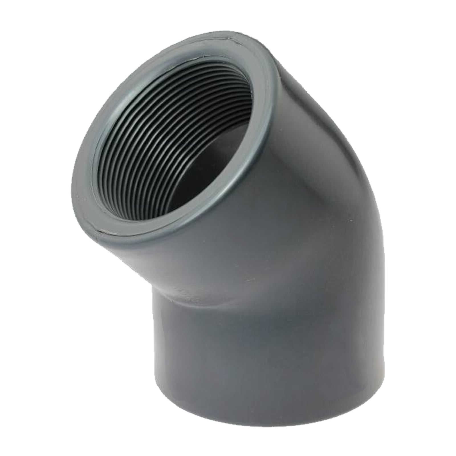 2" PVC Fitting Winkel 45° 2-fach Innen Gewinde Verbinder - PN 10 bar